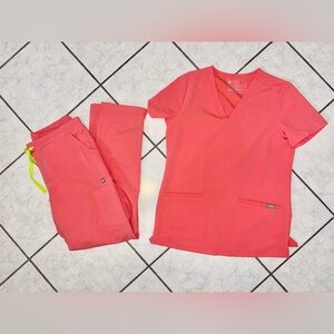 Coral Figs scrub set limited edition color S pants XS top
